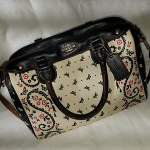 Coach Bandana Print Butterfly Barrel Bag